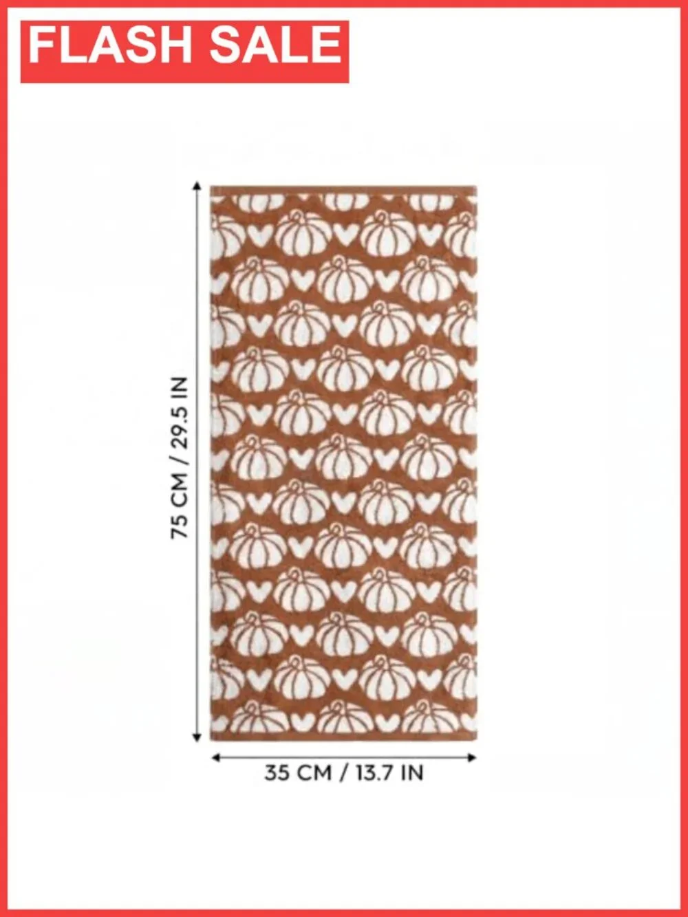 2 Pc Cotton Jacquard Hand Towels Pumpkin Fall Bathroom Decor 13.7x29.5